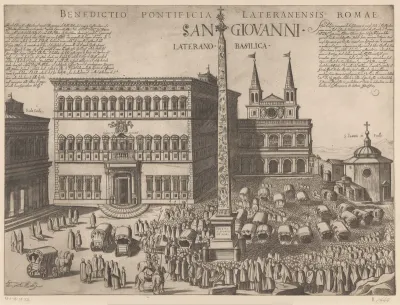 Gezicht op het Lateraan te Rome met de Sint-Jan van Lateranen
