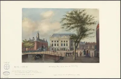 Gezicht op het Leidseplein en de schouwburg