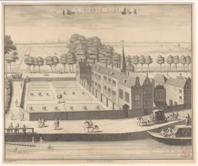 Gezicht op het Leprozenhuis te Den Haag