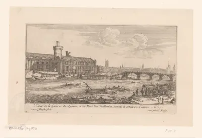 Gezicht op het Louvre en de Pont des Tuilleries