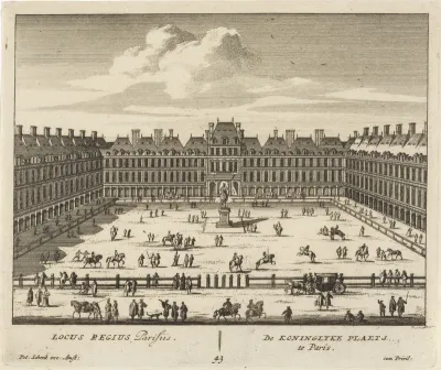 Gezicht op het Louvre te Parijs