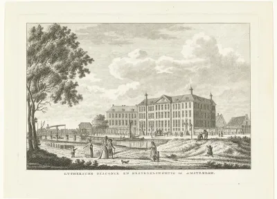 Gezicht op het Lutherse Diaconiehuis te Amsterdam
