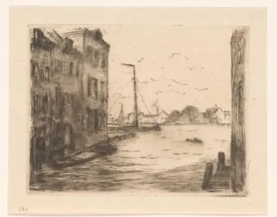 Gezicht op het Maartensgat in Dordrecht