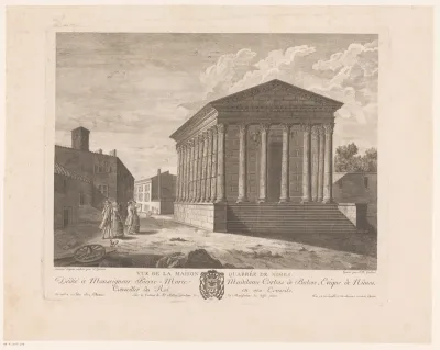 Gezicht op het Maison Carrée te Nîmes