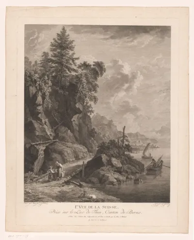Gezicht op het meer bij Thun in Zwitserland