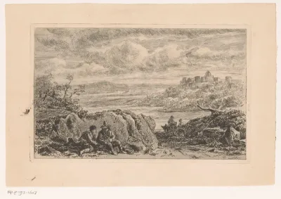 Gezicht op het meer van Albano en Castel Gandolfo