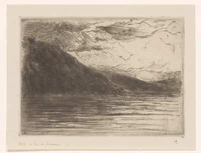 Gezicht op het Meer van Luzern in een storm