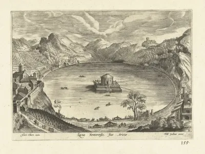 Gezicht op het meer van Nemi
