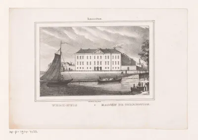 Gezicht op het Nieuwe Armenhuis of Werkhuis in Amsterdam