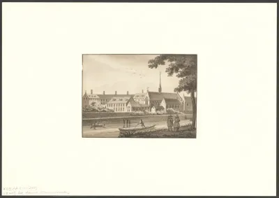Gezicht op het Nieuwe Nonnenklooster vanaf de Grimburgwal