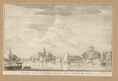 Gezicht op het Noorder Spaarne bij Haarlem