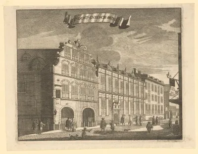 Gezicht op het Oost-Indisch Huis te Amsterdam