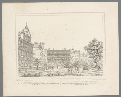 Gezicht op het oostelijke deel van het Heidelberger Slot