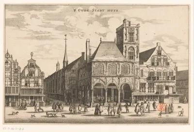 Gezicht op het Oude Stadhuis te Amsterdam