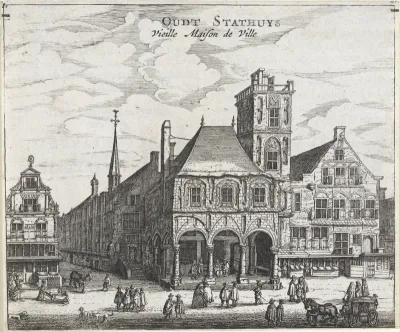 Gezicht op het Oude Stadhuis te Amsterdam