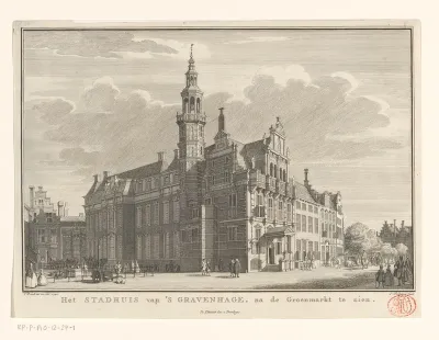 Gezicht op het Oude Stadhuis te Den Haag, 1742