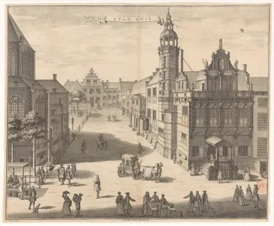 Gezicht op het Oude Stadhuis te Den Haag