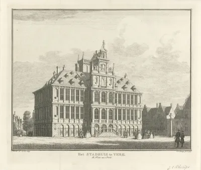 Gezicht op het Oude Stadhuis te Vlissingen, 1743