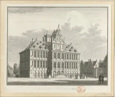 Gezicht op het Oude Stadhuis te Vlissingen, 1743