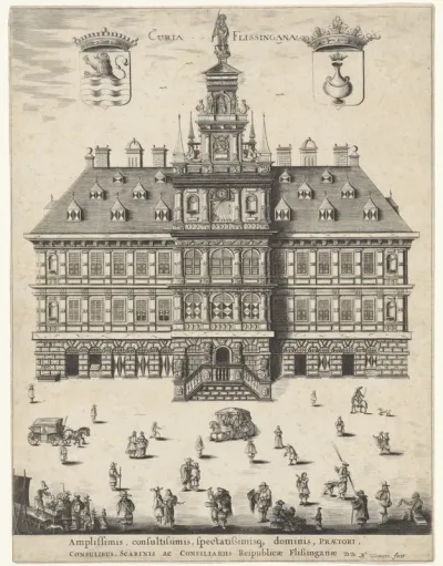 Gezicht op het Oude Stadhuis te Vlissingen