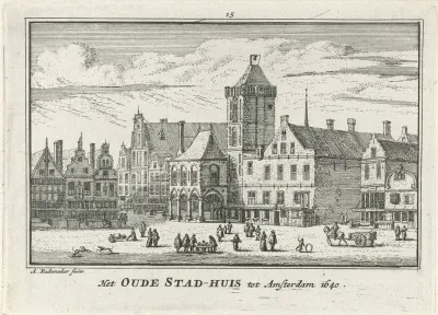 Gezicht op het Oude Stadhuis van Amsterdam, 1640