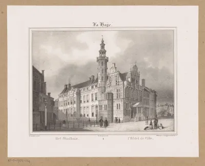 Gezicht op het Oude Stadhuis van Den Haag