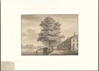 Gezicht op het oude vrouwenhuis aan de Amstel