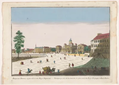 Gezicht op het Palacio del Buen Retiro te Madrid