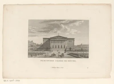 Gezicht op het Palais Bourbon te Parijs