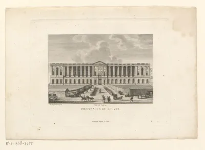 Gezicht op het Palais du Louvre te Parijs