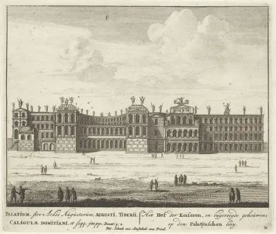 Gezicht op het paleis op de Palatijn te Rome