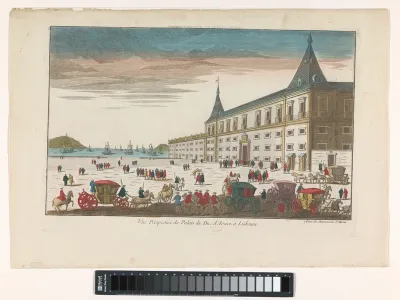 Gezicht op het paleis van de hertog van Aveiro te Lissabon