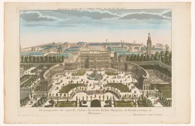 Gezicht op het paleis van de markgraaf van Bayreuth te Erlang