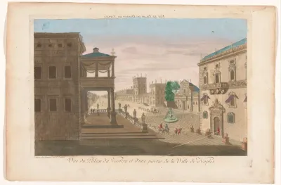 Gezicht op het paleis van de onderkoning van Napels te Napels