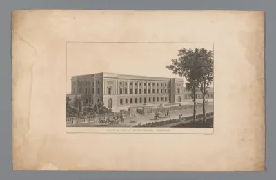 Gezicht op het paleis van de Prins van Oranje te Brussel