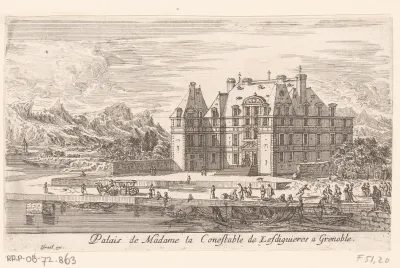 Gezicht op het paleis van Madame de Lesdiguières