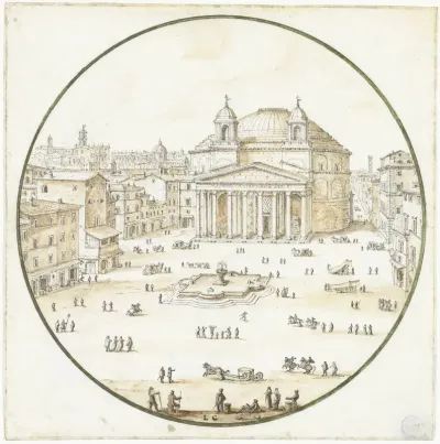 Gezicht op het Pantheon te Rome