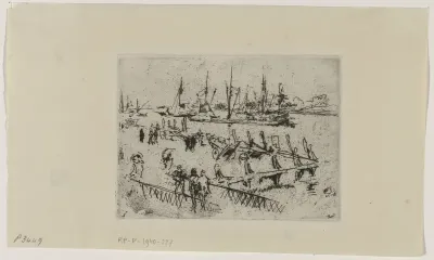 Gezicht op het Papendrechtsche Veer te Dordrecht