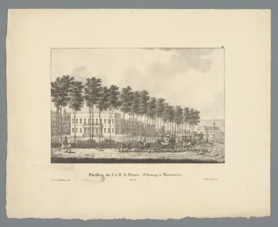 Gezicht op het paviljoen van de prins van Oranje in Tervuren