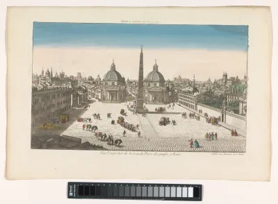 Gezicht op het Piazza del Popolo te Rome