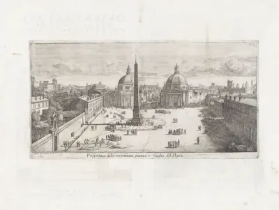 Gezicht op het Piazza del Popolo te Rome