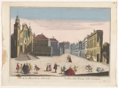 Gezicht op het Piazza della Nunziata te Genua