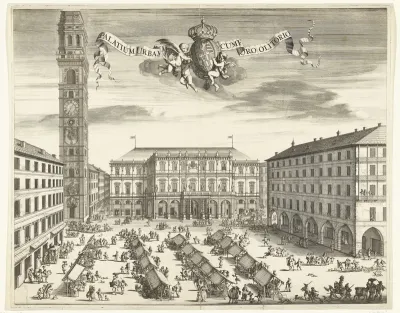 Gezicht op het Piazza Palazzo di Città (Piazza delle Erbe) met het stadhuis in Turijn