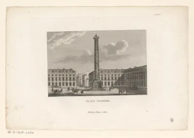 Gezicht op het Place Vendôme te Parijs