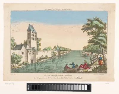 Gezicht op het platteland in de omgeving van de stad Utrecht