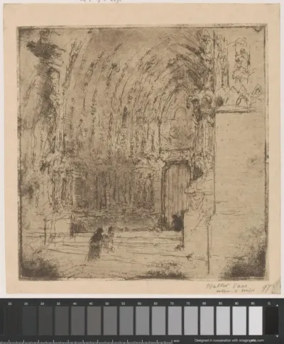 Gezicht op het portaal van de kathedraal van Reims