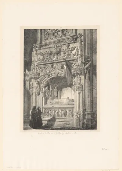 Gezicht op het praalgraf van Margaretha van Bourbon