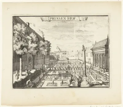 Gezicht op het Prinsenhof te Haarlem