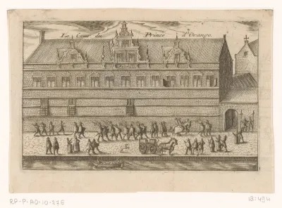 Gezicht op het Prinsenhof te Leiden