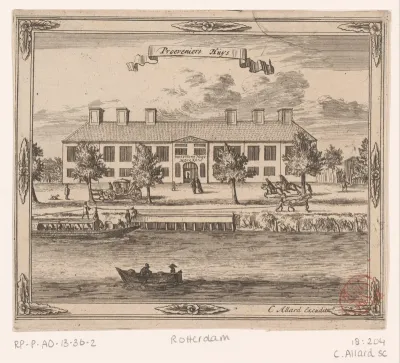 Gezicht op het Proveniershuis bij Rotterdam